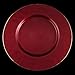 Plain Texture Charger Plate, Deep Red w Gold Rim - 6 Pack