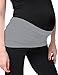 Womens Maternity Belly Band Seamless 2 Pack Everyday Support Bands for Pregnancy White,Grey M