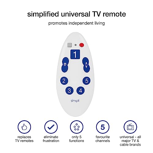 Smpl Simple TV Remote for The Elderly This Universal Large Button