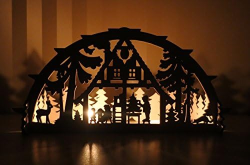 Fireplace Decor, Christmas house and people, christmas decoration, christmas light decoration, wooden candlestick, christmas ornament