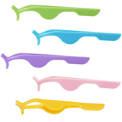 False Eyelashes Applicatorï¼ŒTeenitor Plastic False Eyelash Makeup Tweezers Fake Eye Lash Applicator Clip Makeup Tool, 5pcs