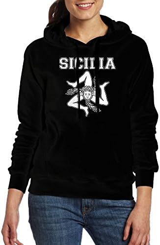 Lenajty Hoodie Sicilian Trinacria - Sicilia Pride100% Cotton Womens Hoodie Graphic Jacket Sweatshirt With Pocket