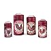 OHIO WHOLESALE, INC. Red Rooster Canisters | Primitive Style Farmhouse Home Kitchen Decor Tins | Set of 4 | 10.5 x 5.5 Inch