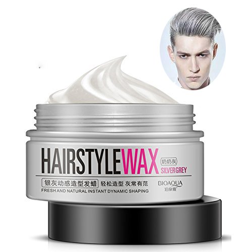 MS.DEAR Fresh and Natural Hairstyle Wax Hair Styling Clay Hair Mud Water Gel Hair Modelling Cream 3.52 Ounce (Silver Grey)