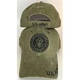 U.S. Army Emblem Subdued Olive Green Cotton Embroidered Cap Hat - Licensed X1