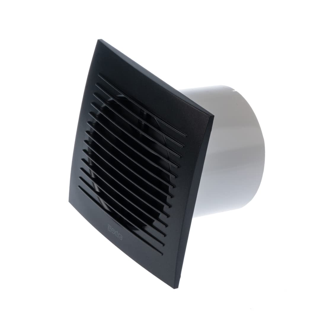 EUROPLAST Diameter 100mm Bathroom Extractor Fan with Timer - 4 inch Extractor Fan Bathroom - Anthracite Extractor fan - Axial Ventilation fan - Wall Mounted Fan - Square Fan
