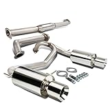For TIburon V6 Stainless Steel Dual 4 inches Rolled Muffler Tip Catback Exhaust System