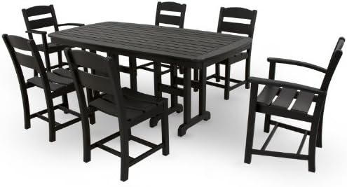 Ivy Terrace IVS108-1-BL Classics 7-Piece Dining Set, Black