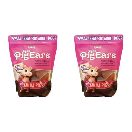 Irish Rover Dog Treats 20 Pig Ear Pieces, Pink