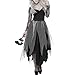 Scorpiuse Halloween Zombie Bride Costume Ghost Graveyard Corpse Bride Dress for Adult Women (XL) Black