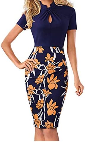 Package Hip Dress for Women Summer Ladies Floral Dress Short Sleeve Splicing Flower Printing Buttock Party Mini Dress