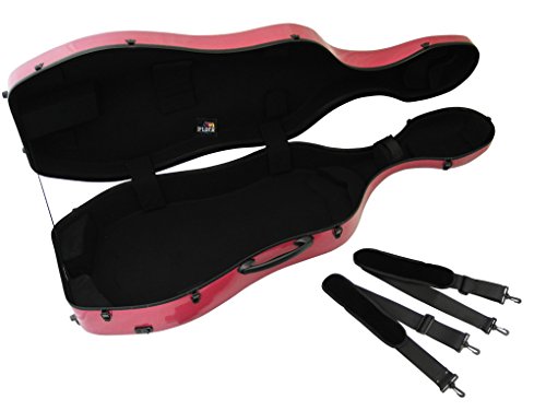 D'Luca Orchestral Series Fiberglass Cello Case, Red
