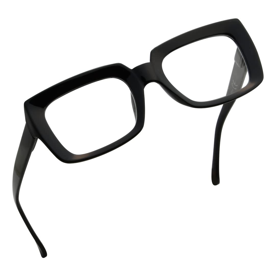 Eyekepper Stylish Reading Glasses Women - Oversized Square Readers Black