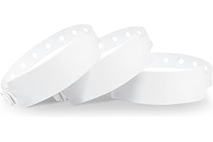 Wristall White Plastic Wristbands 100 Pack - Colored Wristbands for Events, Vinyl Wrist Bands of Party Custom Plastic Bracelets Waterproof Wrist Bands for Concerts