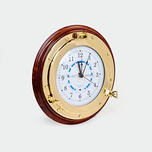 Nagina International Nautical Time Tide Clock On Premium Wooden Base