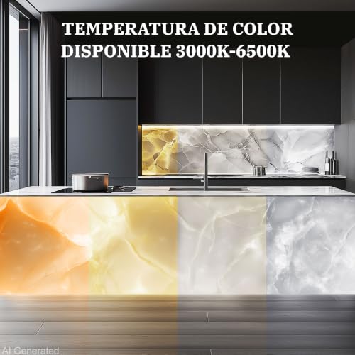 Lichaser LED para Retroiluminación 3000K–6000K Luz Cálida y Fría 24V 36W Panel LED regulable compatible con Alexa 50x 24.5cm pulgadas para encimeras de mármol (4 Pack)