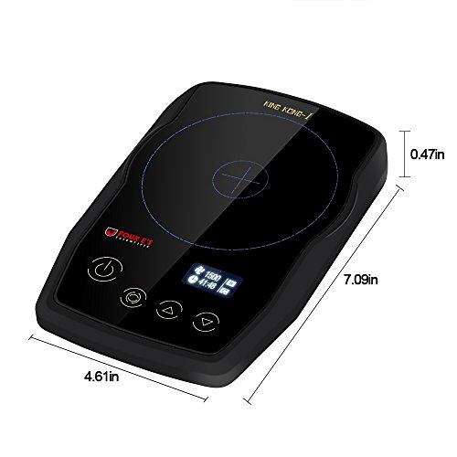 Ultra-Flat Mini Magnetic Stirrer - Four E's Scientific Compact Labware 15-1500RPM with Tempered Glass Plate 1000 ml max. - Portable Appliance with OLED Display Touch Key - US Plug (Black-Grey)