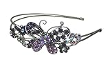 Crystal Butterfly Headband on Resilient Wire Metal U86121-0124lavender