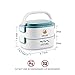 Lille Home 48oz Stackable Stainless Steel Compartment Lunch Box | 2-Tier Bento Box/Food Container with Insulated Lunch Bag | With Individual Lid for Each Layer (Blue)