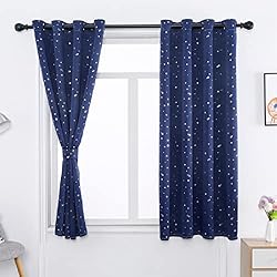 ZJXSNEH Silver Star Children Blackout Curtains for