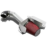 For Chevy Avalanche/Tahoe Silver Coated Aluminum Air Intake Pipe+Red Filter System