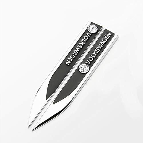 Maple leave VW Logo Chrome Stickers Motion Blade Side Emblem Badge for All VW Series Golf GTI Golf 5 6 7 MK5 MK6 MK7 Jetta Tiguan Passat CC Scirocco Polo Beetle Side Wing Badge Emblem(Black)