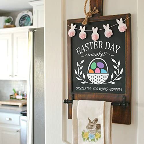 8Pcs Easter Stencils for Painting on Wood,12 X 12 Inch Large Reusable Easter Stencils Including Happy Easter/Welcome Peeps/Gnome/ Easter Bunny Stencil for Wood Sign DIY Crafts Home Decor