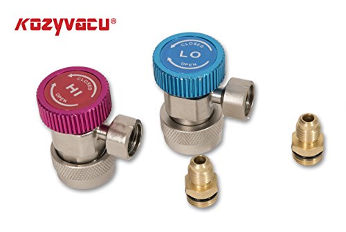 image for Kozyvacu Adjustable R134A Adapter Fittings Quick Coupler High Low AC F