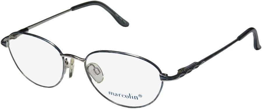 7210 For Ladies/Women Designer Full-Rim Shape Flexible Hinges Hip Vision Care In Style Eyeglasses/Spectacles (52-17-135, Blue/Silver)