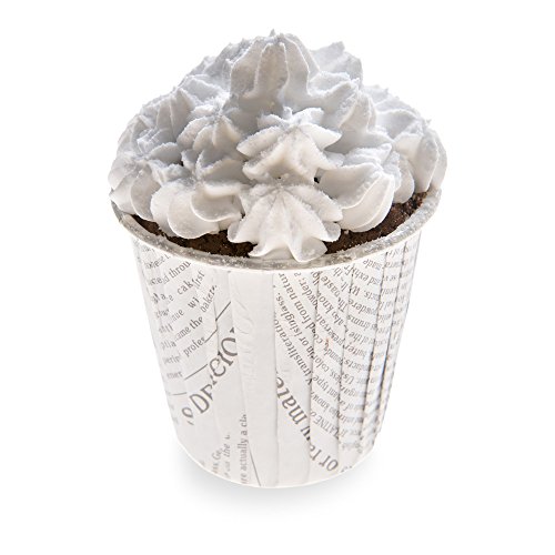 Panificio Premium 3.5-oz Baking Cups: Tall-Pleated Ridge Cups Perfect for Muffins, Cupcakes or Mini Snacks â€“ Black and White Press Print Design â€“ Disposable and Recyclable â€“ 200-CT â€“ Restaurantware