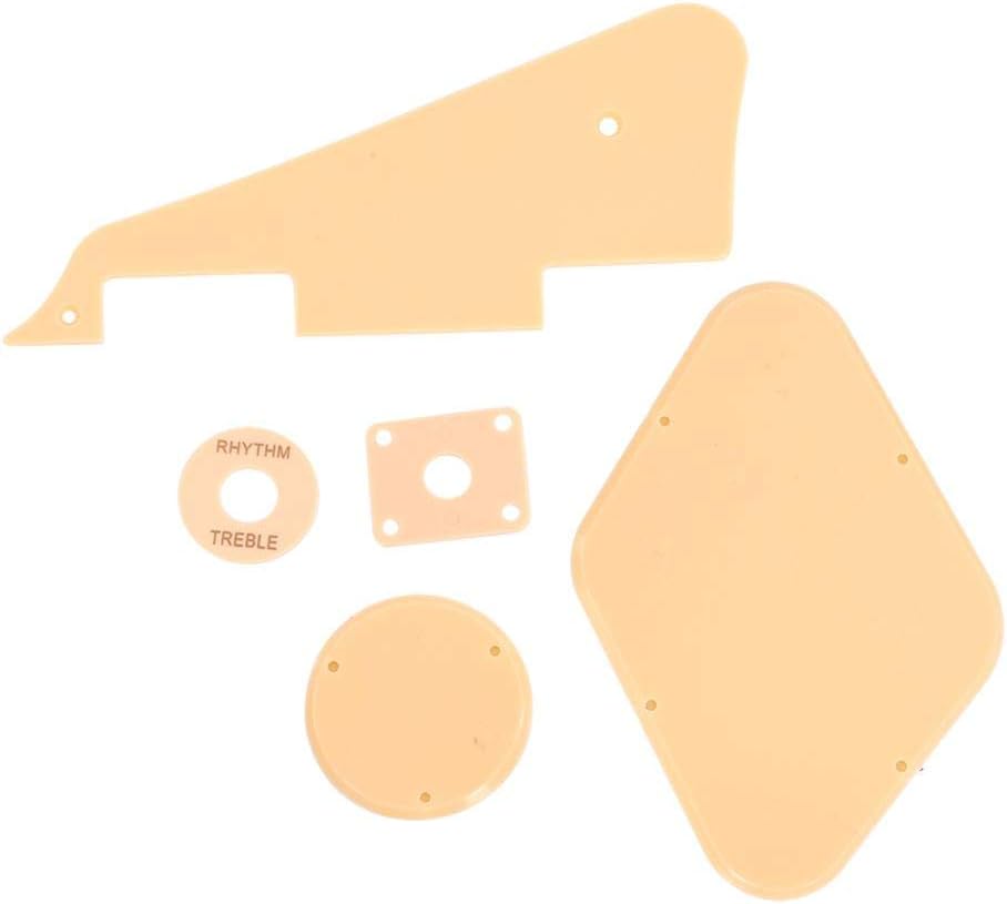 Fafeims Guitar Pickguard Kit, Guitar Plates Set with Switch Ring Pickguard Scratch Back Plate Cavity Cover Jack for LP Jazz Guitar with Screws