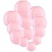 Just Artifacts Decorative Round Chinese Paper Lanterns 12pcs Assorted Sizes (Color: Pale Pink)
