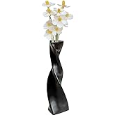 Bud Vase Small Ceramic Bud Vase Single Flower Stem Vase for Modern Home Decor for Centerpieces Twist Minimalism Style Vase Home Decorative Floral Centerpiece for Wedding and Office (Black)