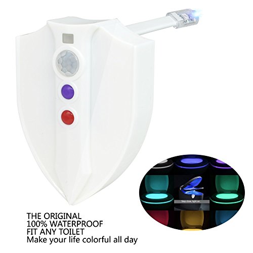 U-miss Upgraded Shield Arrival Motion Sensor LED Toilet Light UV-C sterilize lightFull Waterproof Colorful Nightlight 8-Color Changes Potty Training, Only Activates in Darkness