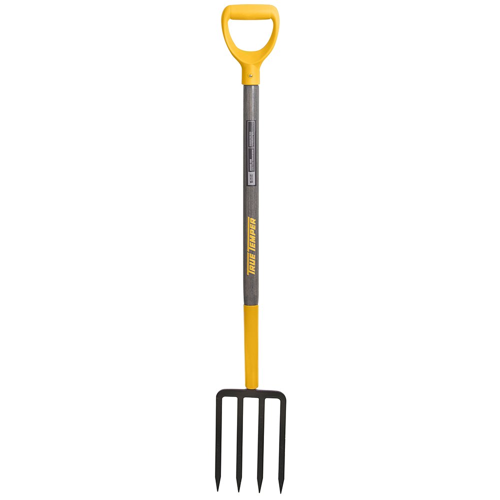 Spading Fork 4 Tines Hardwood D Handle Digging Soil Gardening