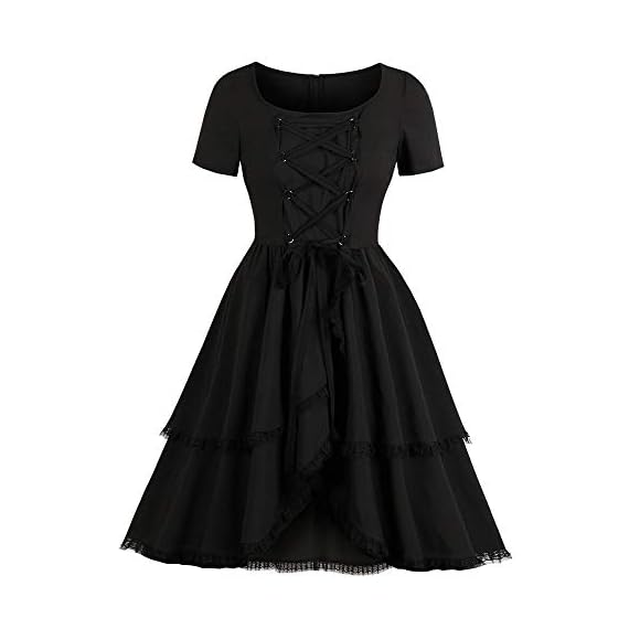 Starwuvi-Womens-Vintage-Gothic-Dresses-Sexy-Solid-Lace-Layered-Lace-up-Retro-Evening-Party-Gowns-Midi-Swing-Punk-Dress