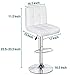 HEALTH LINE MASSAGE PRODUCTS Heavy Duty Bar Stools, Bar Counter Kitchen Height Adjustable Stools with Back White Set of 2 Swivel