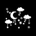 Wall Stickers, Pumsun Moon Clouds Star Wall Decals, Children's Room Home Decoration (White)
