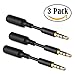 3 Pack Headset Audio Jack Extender, 3.5mm Headphone AUX Jack Extension Adapter for Battery Charger Case, Power Case, Mophie Juice Pack, OtterBox, Lifeproof, Trianium for Smartphones, Tablets (3in)thumb 1