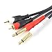 BOTEEN-Dual 1/4 inch 2 x 6.35mm TS Mono Male Jack to Dual RCA Male Audio Cable,for Phono Microphone Mic Mixer Amplifier,RCA Audio Wire Cords, Interconnect Cable(1.5M/5FT)