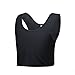 Vinaka Super Flat Les Lesbian Tomboy Short Vest Chest Binder Tops (Large, Black)