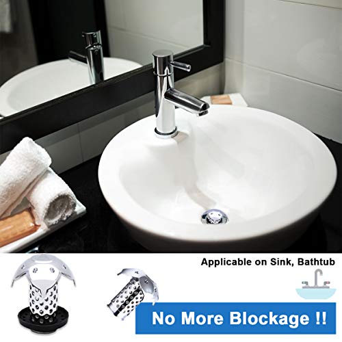 ALITA Bathtub Shower Drain Protector – 304 Stainless Steel Drain Hair Catcher/Strainer/Tub Drain Cover, Anti-Mold, Fit for Multi-Drain Sizes - Thumbnail 3