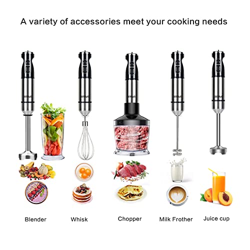 OCTAVO Hand Blender, Immersion Smart Stick, Variable Speeds,Titanium