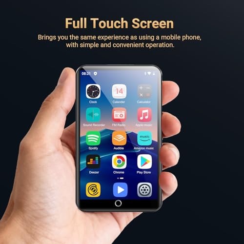 80GB MP3 Player with Bluetooth and WiFi, Oilsky 4.0" IPS Touch Screen MP3 Player with Speaker, Music Player with Spotify, Audible, Amazon Music, Deezer, MP4 Android Music Player Up to 512GB Black