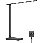 Lepro LED Desk Lamp for Home Office, 9.5W 750LM Touch Desk Light, Black | 5 Color Modes 5 Brightness Level, Eye Caring, Metal Task Lamp For Reading, Sewing, Crafts, School Supplies, Puzzle Light