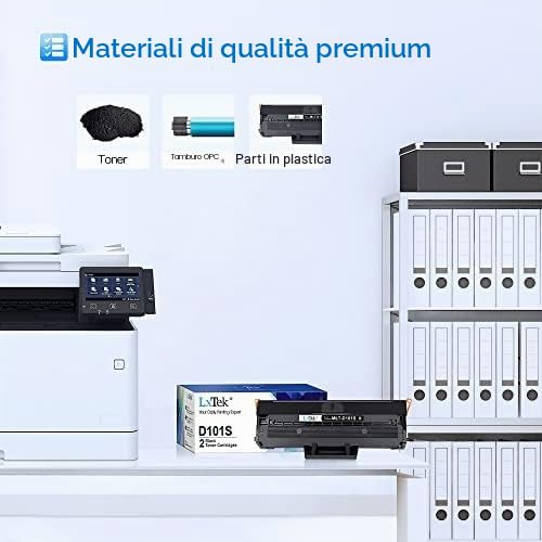 LxTek Compatible Toner Cartridges Replacement for Samsung MLT-D101S for SCX-3405W SCX-3405 SCX-3405FW SCX-3400 ML-2160 ML-2165 ML-2165W ML-2168 SF-760 SF-761 SF-760P (Black, 2-[[