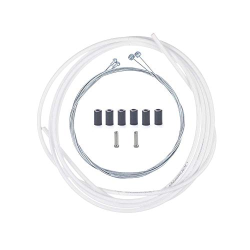 GAKA Bike Brake Cable Housing Set Mountain Bicycle Brake Cable and Housing Kit Brake Cable Wire Replacement Universal Standard for MTB or Road Bikesï¼ˆWhiteï¼‰