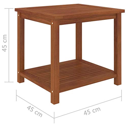 vidaXL Outdoor Acacia Wood End Table Oil Finished Garden Patio Porch