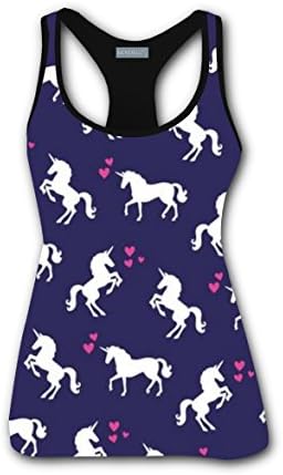 Many Unicorn Girl Tank Top Waistcoat Sleeveless Tee T Shirts for Women L