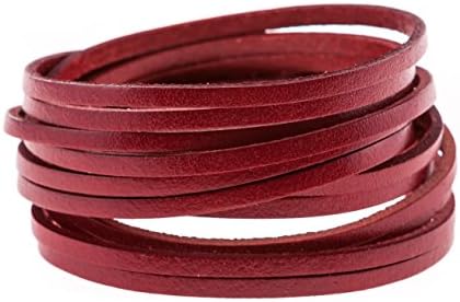 True Heart Style Genuine Leather Wrap Multi-strand 6 Strand Bangle Cuff Bracelet Dark Red